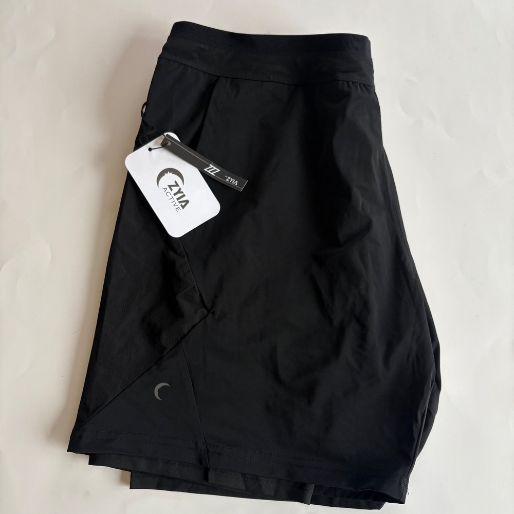 Zyia Active Mens Black Warrior Short XL‎ 9505XL Lined Athletic Gym Training NWT